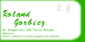 roland gorbicz business card